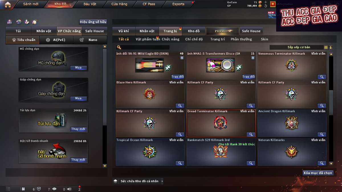 shop acc cf uy tin gia re